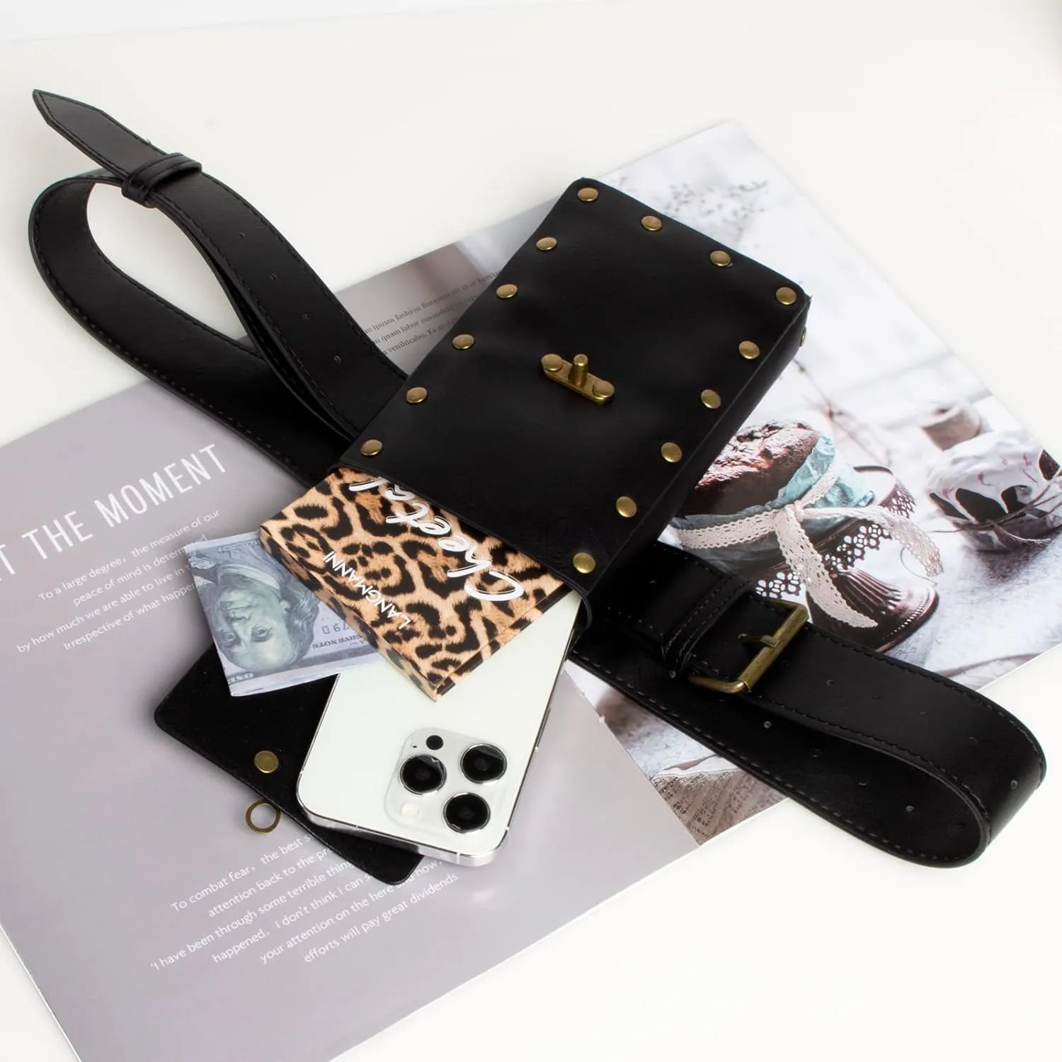 SUMGOGO Retro Belt Pouch Waist Bag Womens Fanny Pack Cellphone Holder Steampunk Medieval Renaissance Purse Costume Accessory