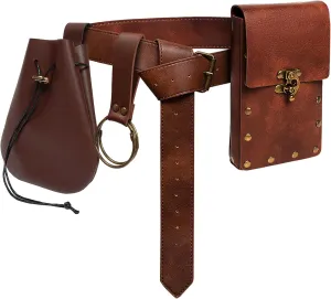 SUMGOGO Retro Belt Pouch Waist Bag Womens Fanny Pack Cellphone Holder Steampunk Medieval Renaissance Purse Costume Accessory