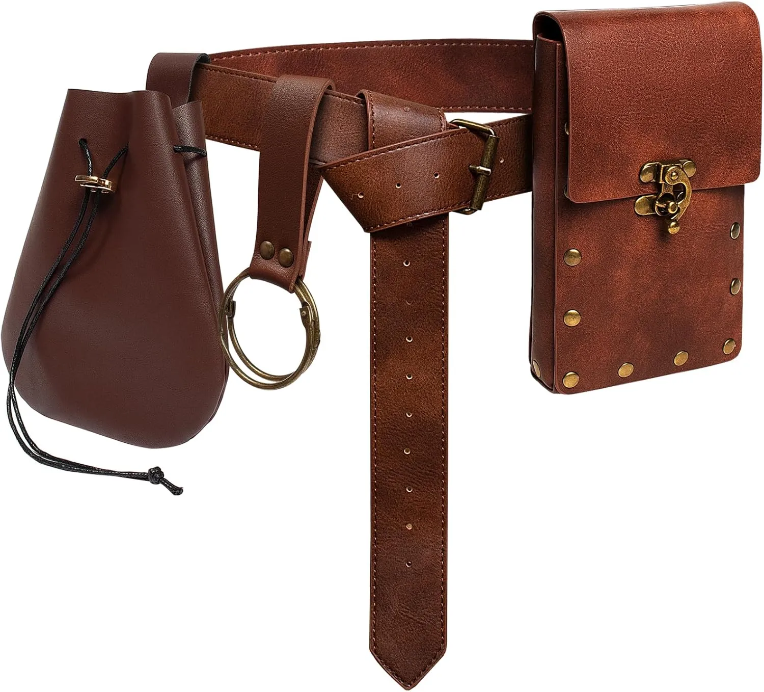SUMGOGO Retro Belt Pouch Waist Bag Womens Fanny Pack Cellphone Holder Steampunk Medieval Renaissance Purse Costume Accessory