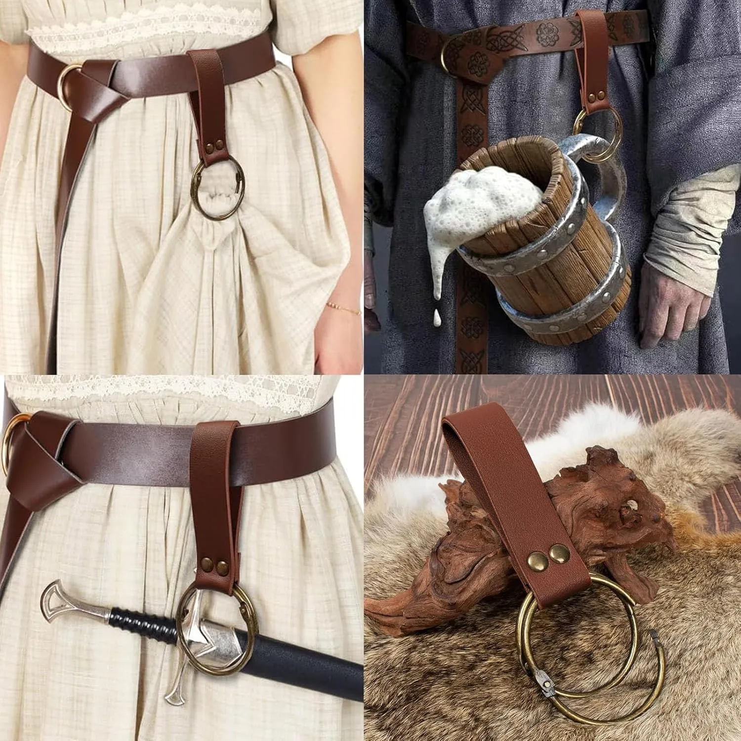 SUMGOGO Retro Belt Pouch Waist Bag Womens Fanny Pack Cellphone Holder Steampunk Medieval Renaissance Purse Costume Accessory