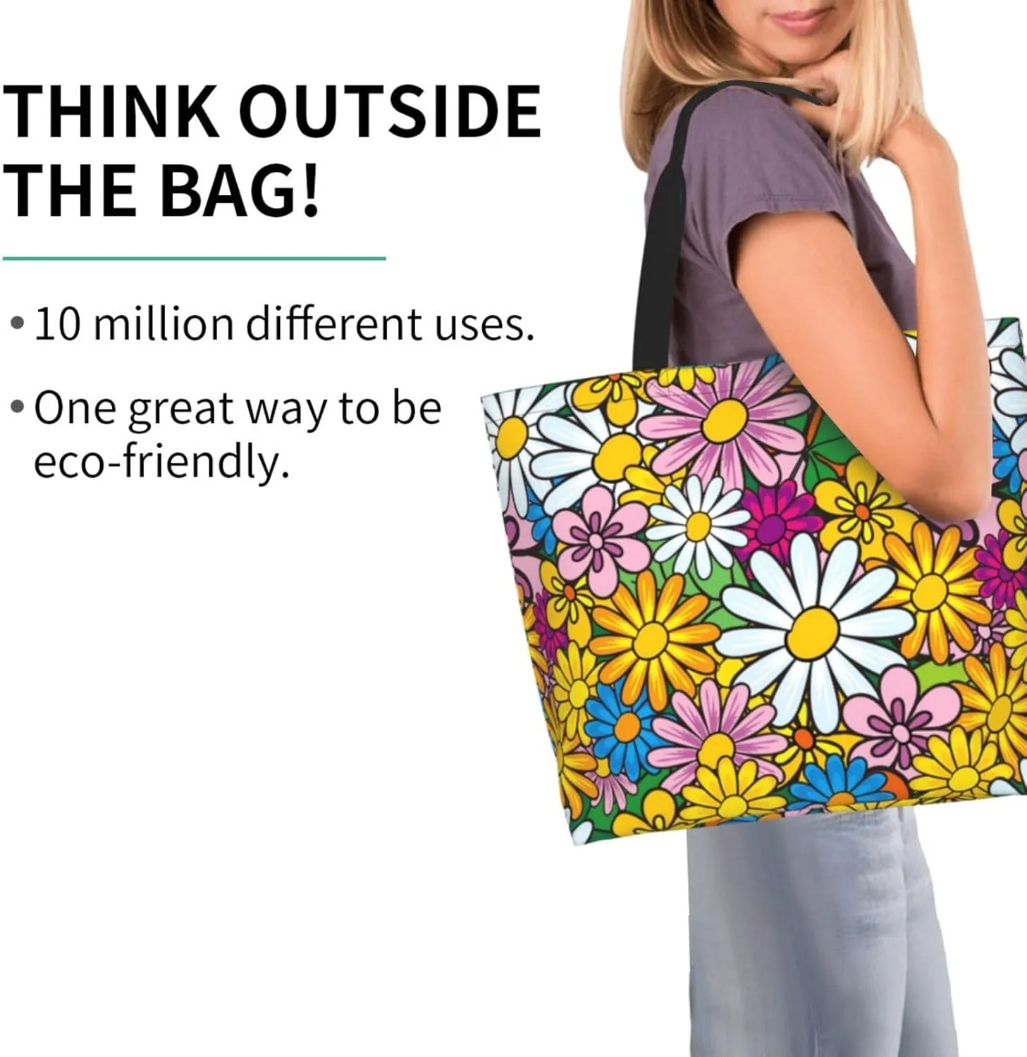 Sunflower Tote Bag For Women, Waterproof Shoulder Bags Big Reusable Grocery Handbag For Shopping Picnic Work Beach