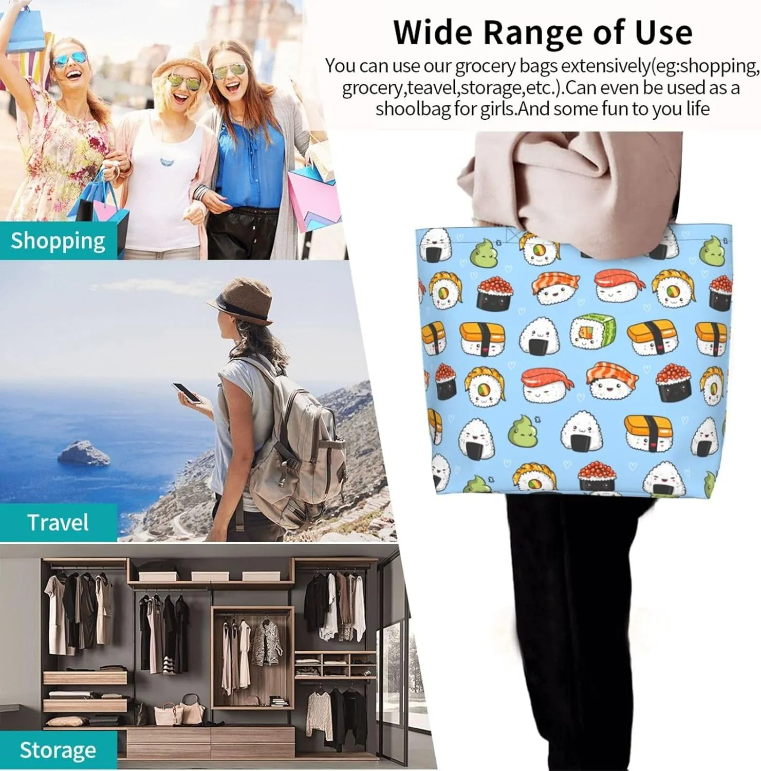 Sunflower Tote Bag For Women, Waterproof Shoulder Bags Big Reusable Grocery Handbag For Shopping Picnic Work Beach