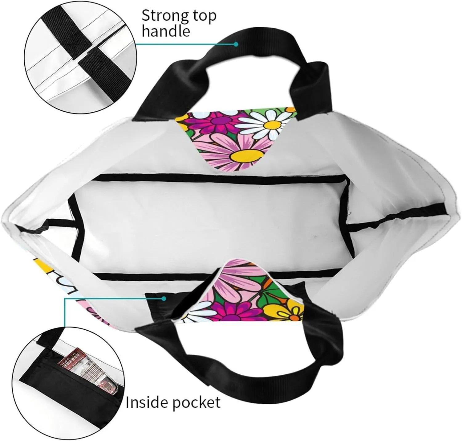 Sunflower Tote Bag For Women, Waterproof Shoulder Bags Big Reusable Grocery Handbag For Shopping Picnic Work Beach