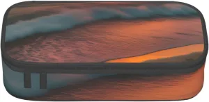 Sunset at The Beach Print Large Capacity Compartments Pencil Case Pencil Pouch Bag Travel Toiletry Organizer Bag