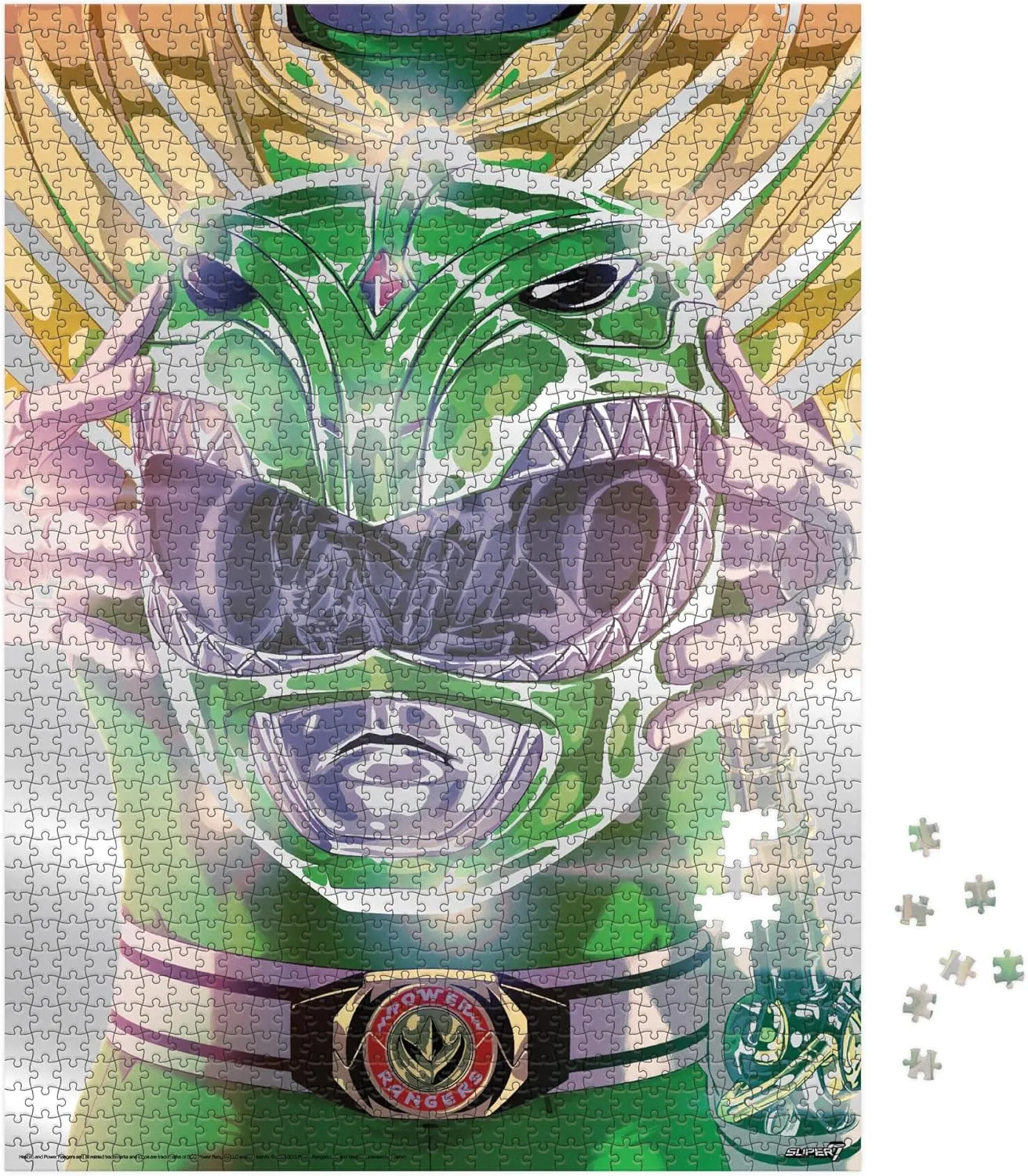 Super7 Mighty Morphin Power Rangers Green Ranger Puzzle - 1,000 Piece Power Rangers Puzzle Classic TV Show Collectibles