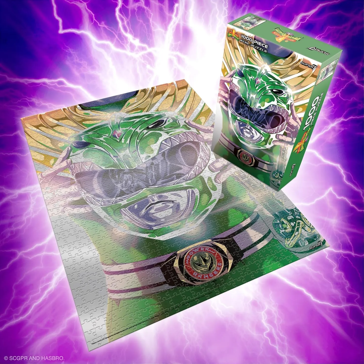 Super7 Mighty Morphin Power Rangers Green Ranger Puzzle - 1,000 Piece Power Rangers Puzzle Classic TV Show Collectibles