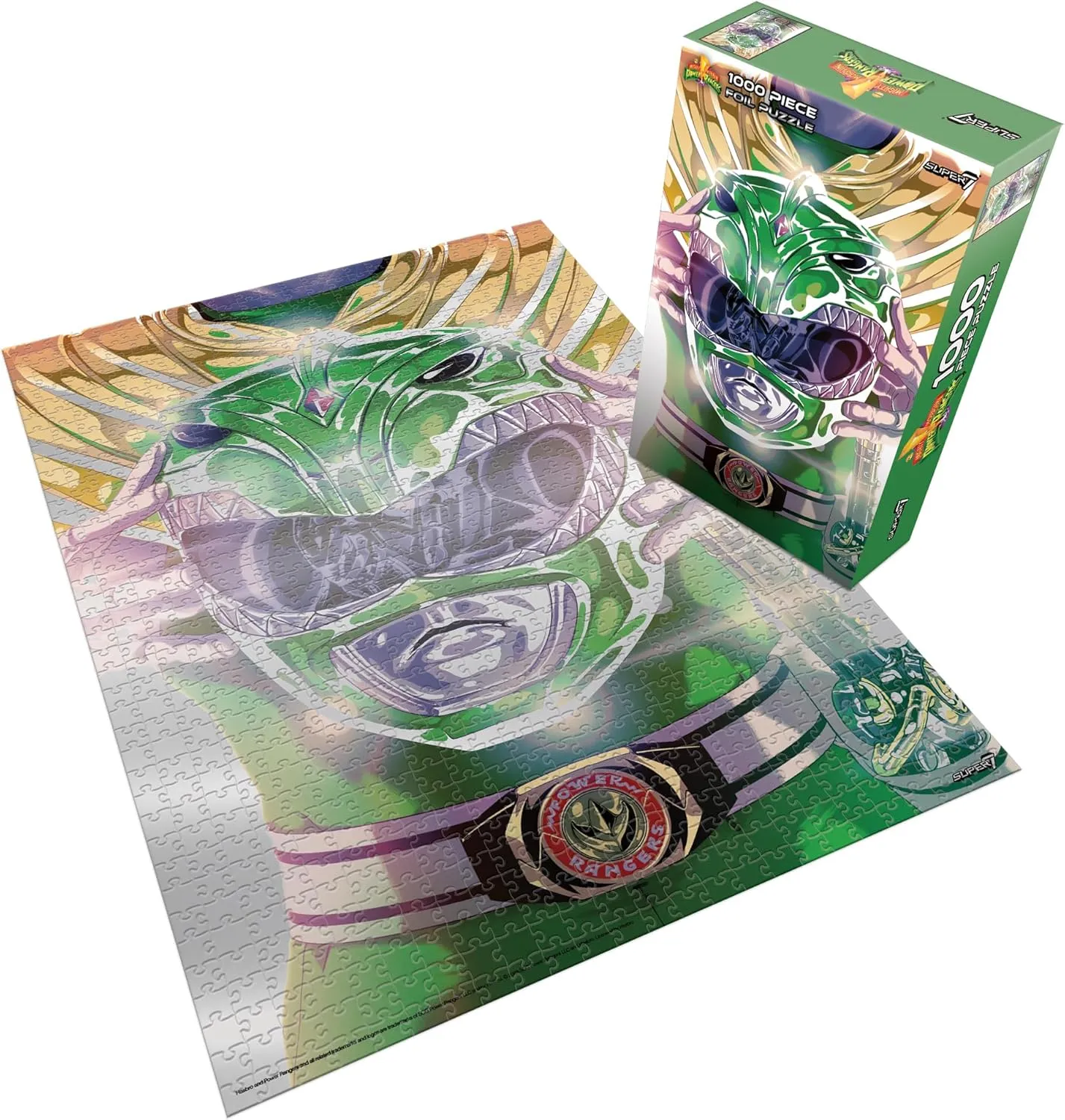 Super7 Mighty Morphin Power Rangers Green Ranger Puzzle - 1,000 Piece Power Rangers Puzzle Classic TV Show Collectibles