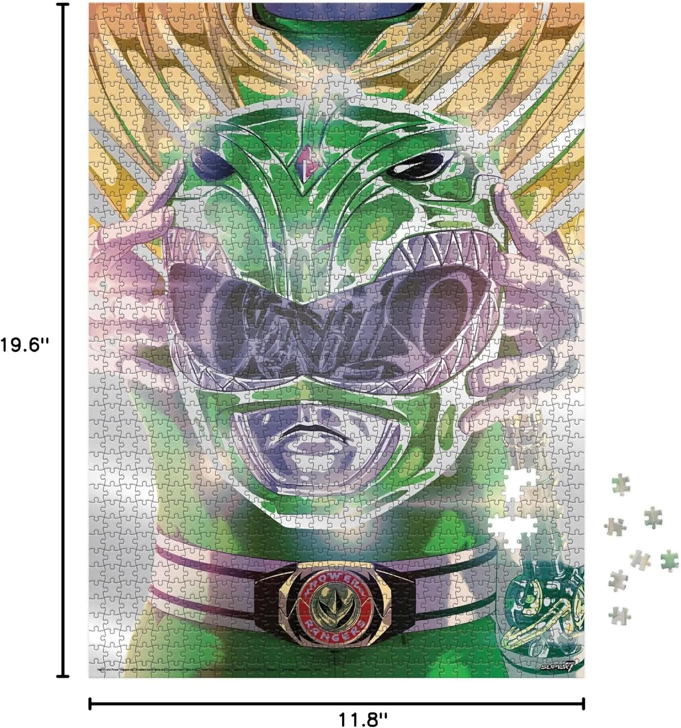 Super7 Mighty Morphin Power Rangers Green Ranger Puzzle - 1,000 Piece Power Rangers Puzzle Classic TV Show Collectibles
