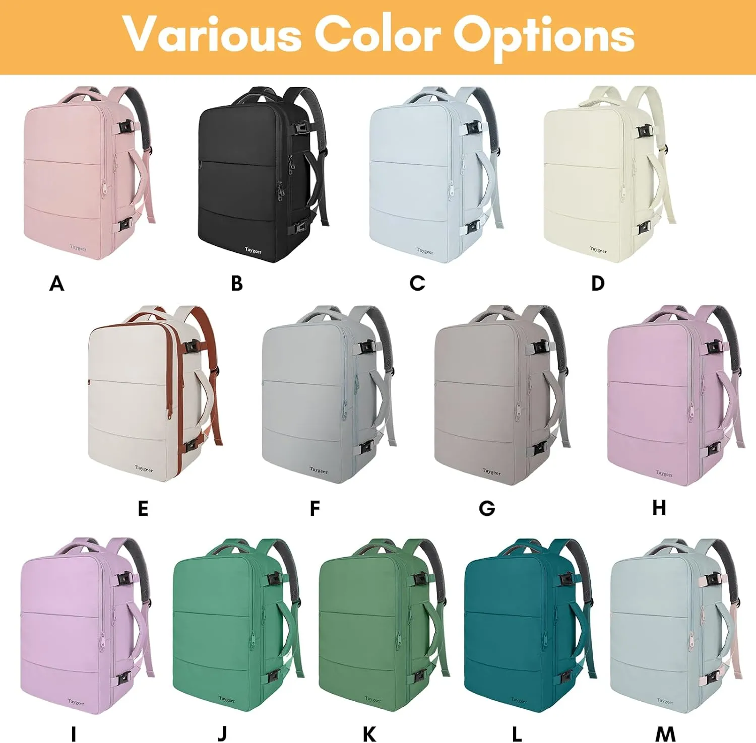 Taygeer Large Travel Backpack, 17 inch Laptop Backpack for Women, Airline Approved Personal Item Mochila, 40l Lightweight Luggage Carryon Work Bag for friend and Ladies Business Travel Hiking, Beige