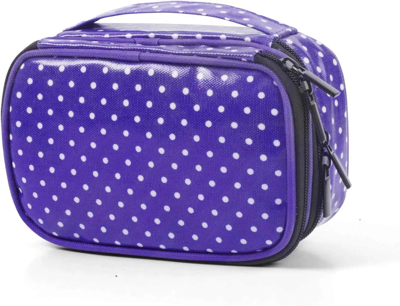 Teamoy Jewelry Travel Case, Jewelry & Accessories Holder Organizer for Necklace, Earrings, Rings, Watch and More, Roomy, Compact and Portable, Purple Dots