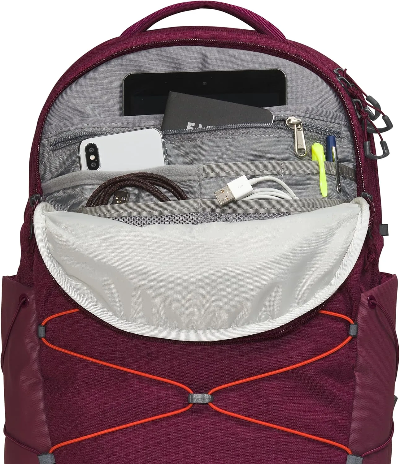 THE NORTH FACE Women's Borealis Commuter Laptop Backpack, Boysenberry Light Heather/Fiery Red, One Size