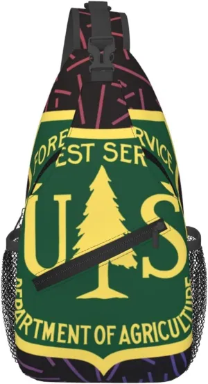 The United States Forest Service Small Crossbody Backpack Sling Bag For Men Women Mini One Shoulder Chest Bags Gym Sport Travel Hiking Daypack