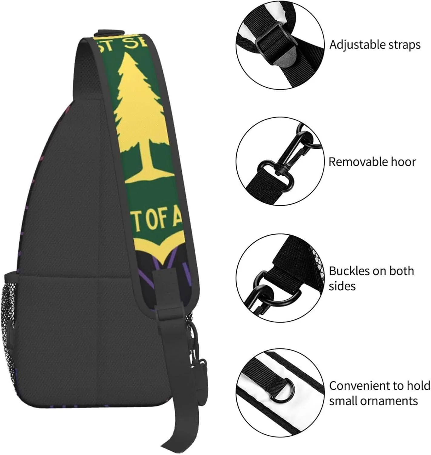 The United States Forest Service Small Crossbody Backpack Sling Bag For Men Women Mini One Shoulder Chest Bags Gym Sport Travel Hiking Daypack