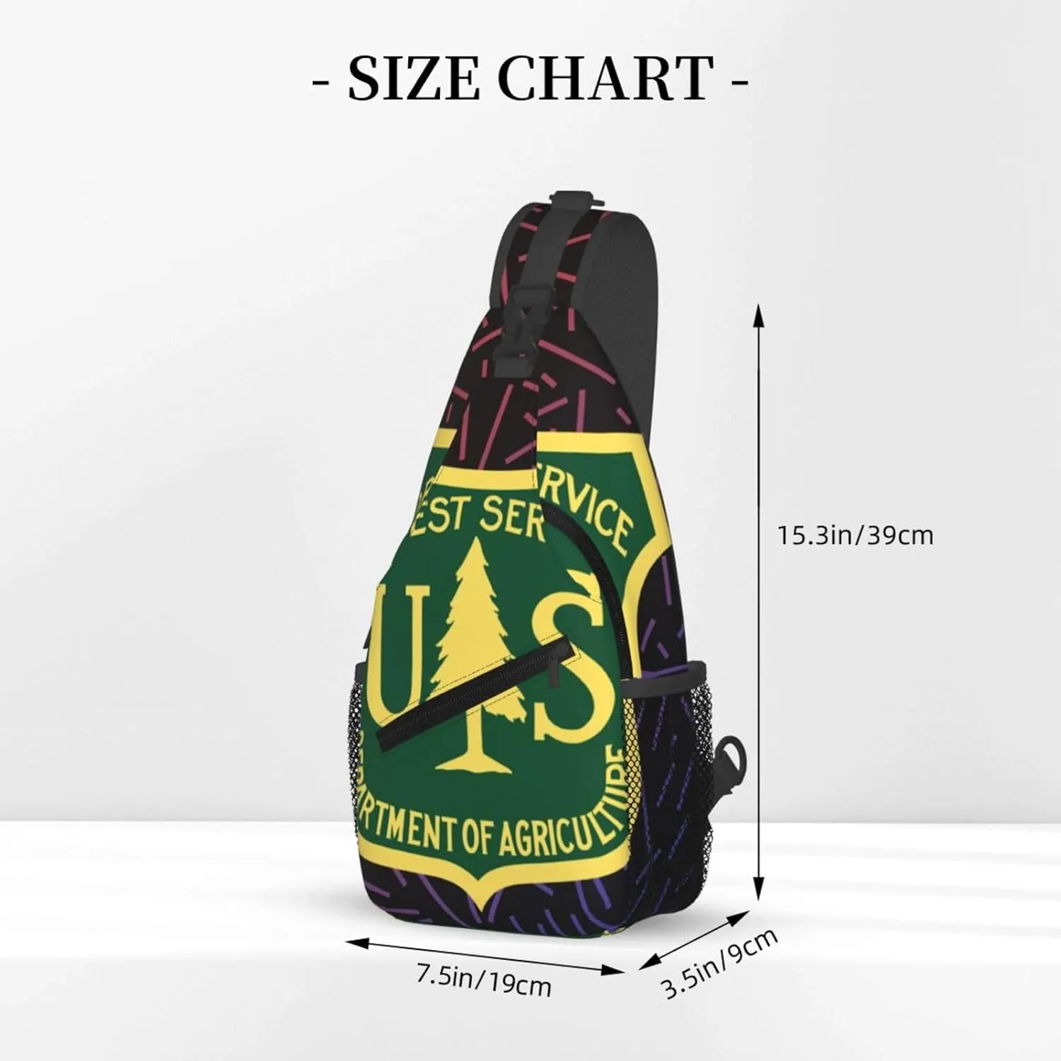 The United States Forest Service Small Crossbody Backpack Sling Bag For Men Women Mini One Shoulder Chest Bags Gym Sport Travel Hiking Daypack