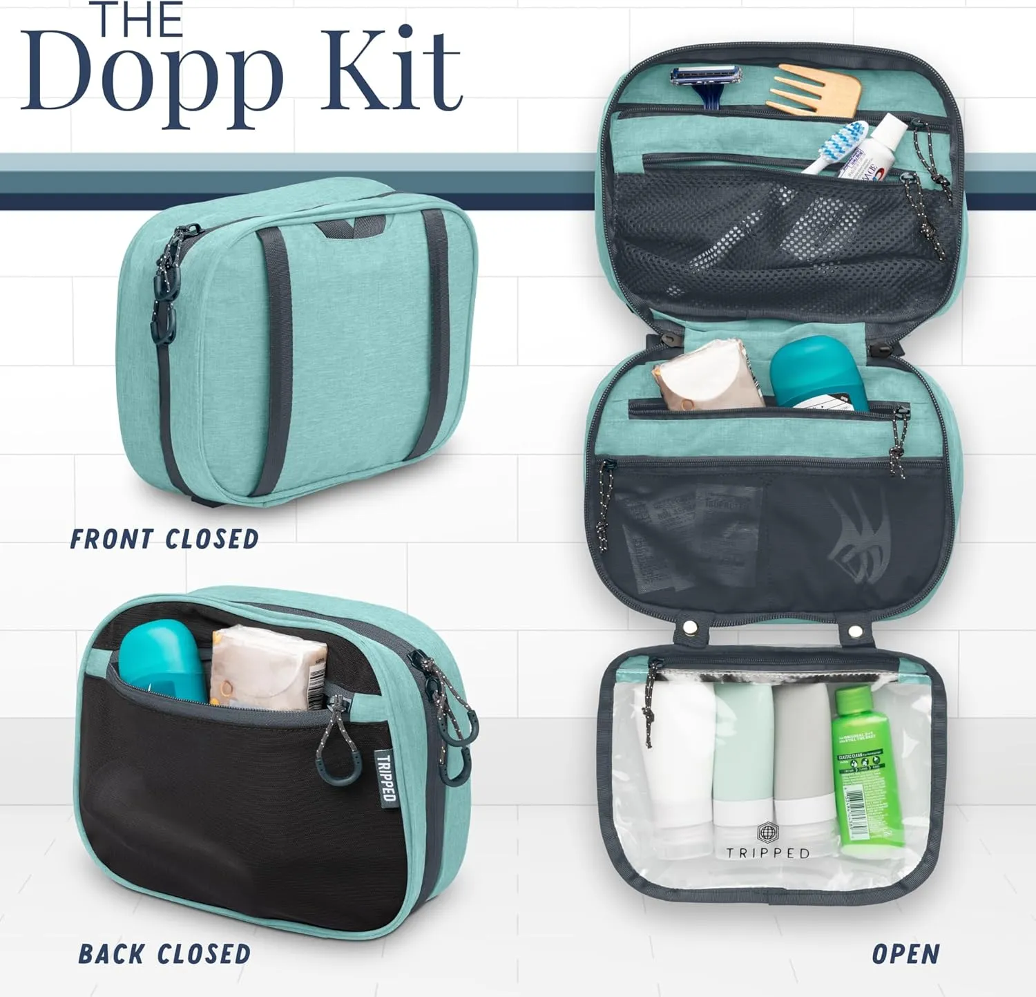 Toiletry Bag Kit Set: Hanging Travel Toiletry Bag   311 TSA Cosmetic Liquid Bag   Ultralight Accessory Organizer Pouch