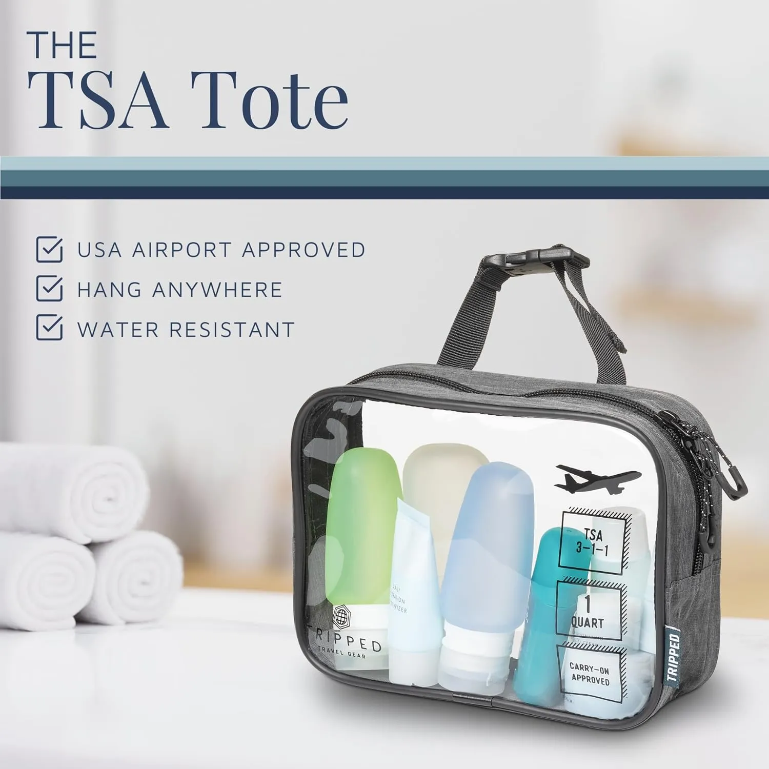 Toiletry Bag Kit Set: Hanging Travel Toiletry Bag   311 TSA Cosmetic Liquid Bag   Ultralight Accessory Organizer Pouch