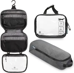Toiletry Bag Kit Set: Hanging Travel Toiletry Bag   311 TSA Cosmetic Liquid Bag   Ultralight Accessory Organizer Pouch