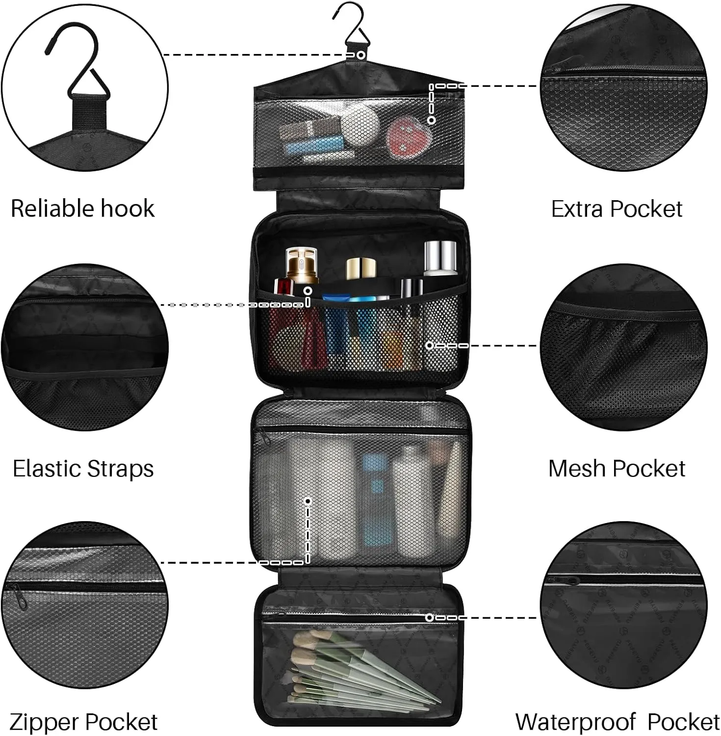 Toiletry Bag Piano on The Stage Hanging Makeup Organizer Water Resistant Cosmetic Bag