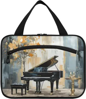 Toiletry Bag Piano on The Stage Hanging Makeup Organizer Water Resistant Cosmetic Bag