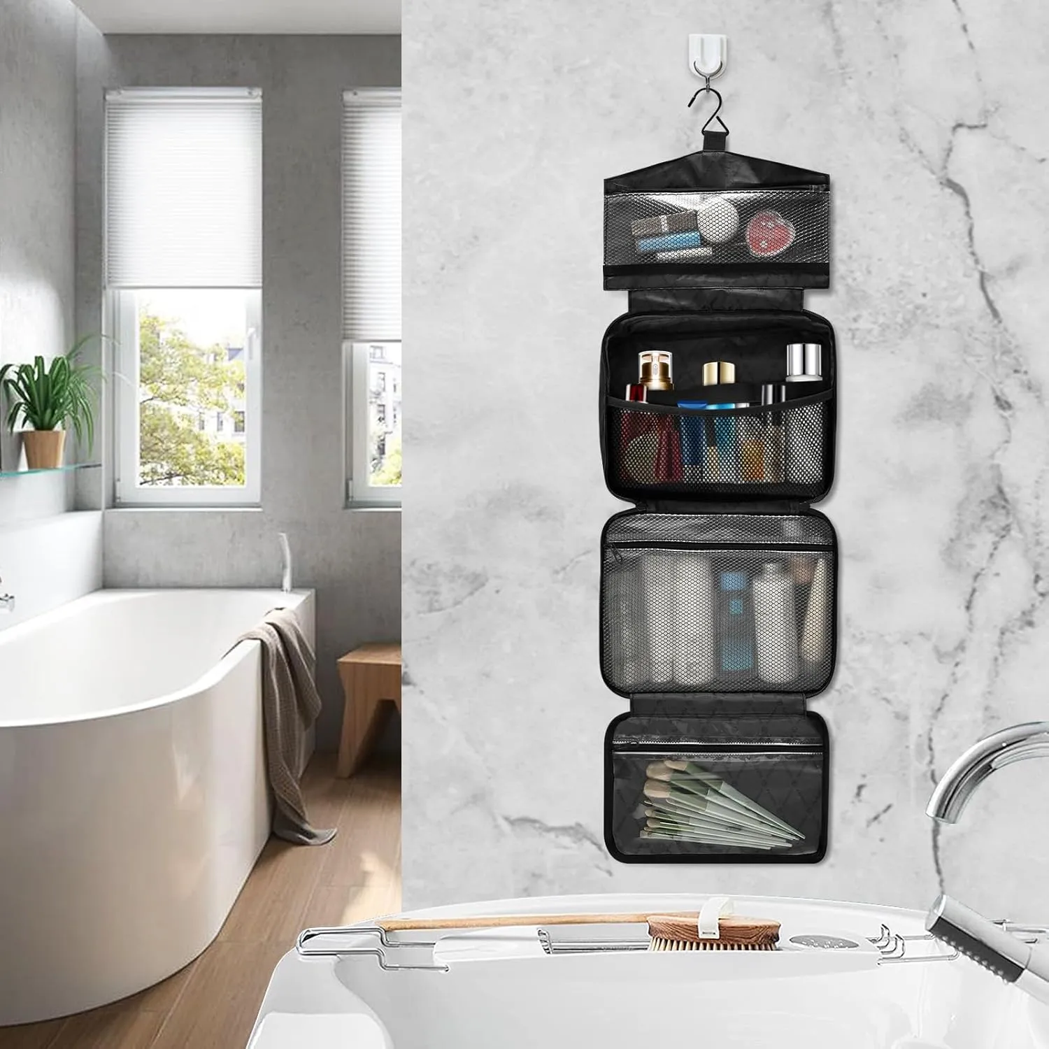 Toiletry Bag Sunrise at Seaside Hanging Makeup Organizer Water Resistant Cosmetic Bag