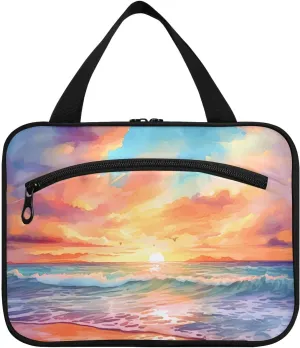 Toiletry Bag Sunrise at Seaside Hanging Makeup Organizer Water Resistant Cosmetic Bag