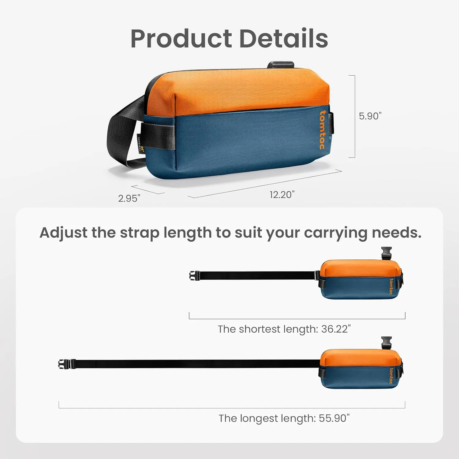 tomtoc Compact EDC Sling Bag, Chest Shoulder Crossbody Sling Daypack for Men Women, Water-resistant Lightweight Everyday Carry Casual Pack for Nintendo Switch 2, Tactical, Travel, Work, Gym, Sport