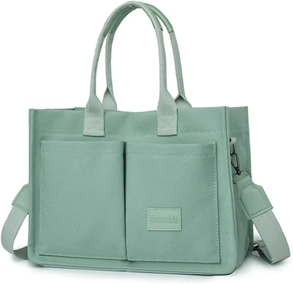 Tote Bag for Women Fashion Corduroy Handbags Casual Hobo Messenger Bag Canvas Shoulder Bag with Multi-pocket