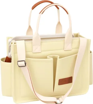 Tote Bag for Women With Compartments,Large Canvas Tote Women's Purse Crossbody Bags Work Laptop Book Bag Satchels Handbags