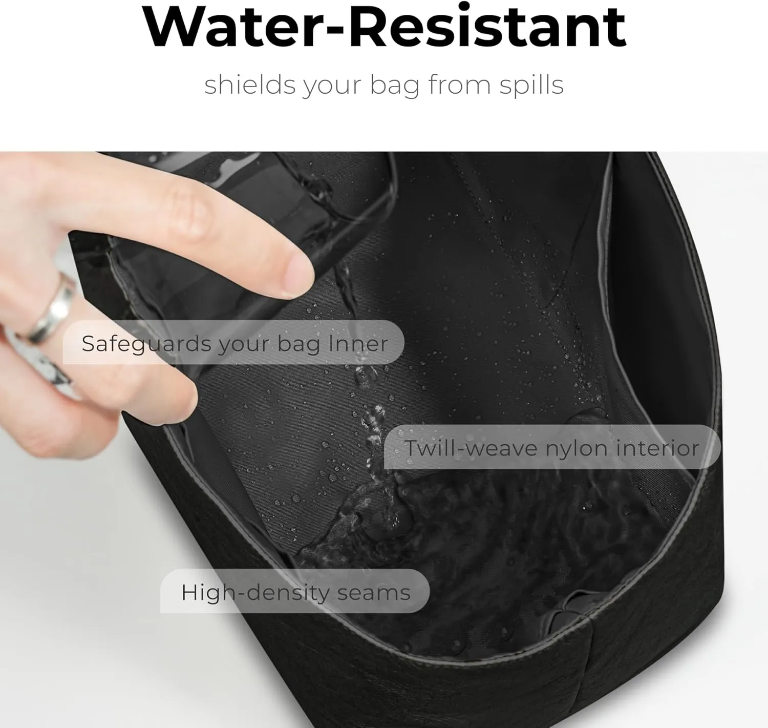 Tote Bag Organizer Insert for Le Pliage Energy L Backpack, Custom Fit Inside Premium Matte Black Large Lightweight WaterResistant Purse Insert with Cup Holder Accessories