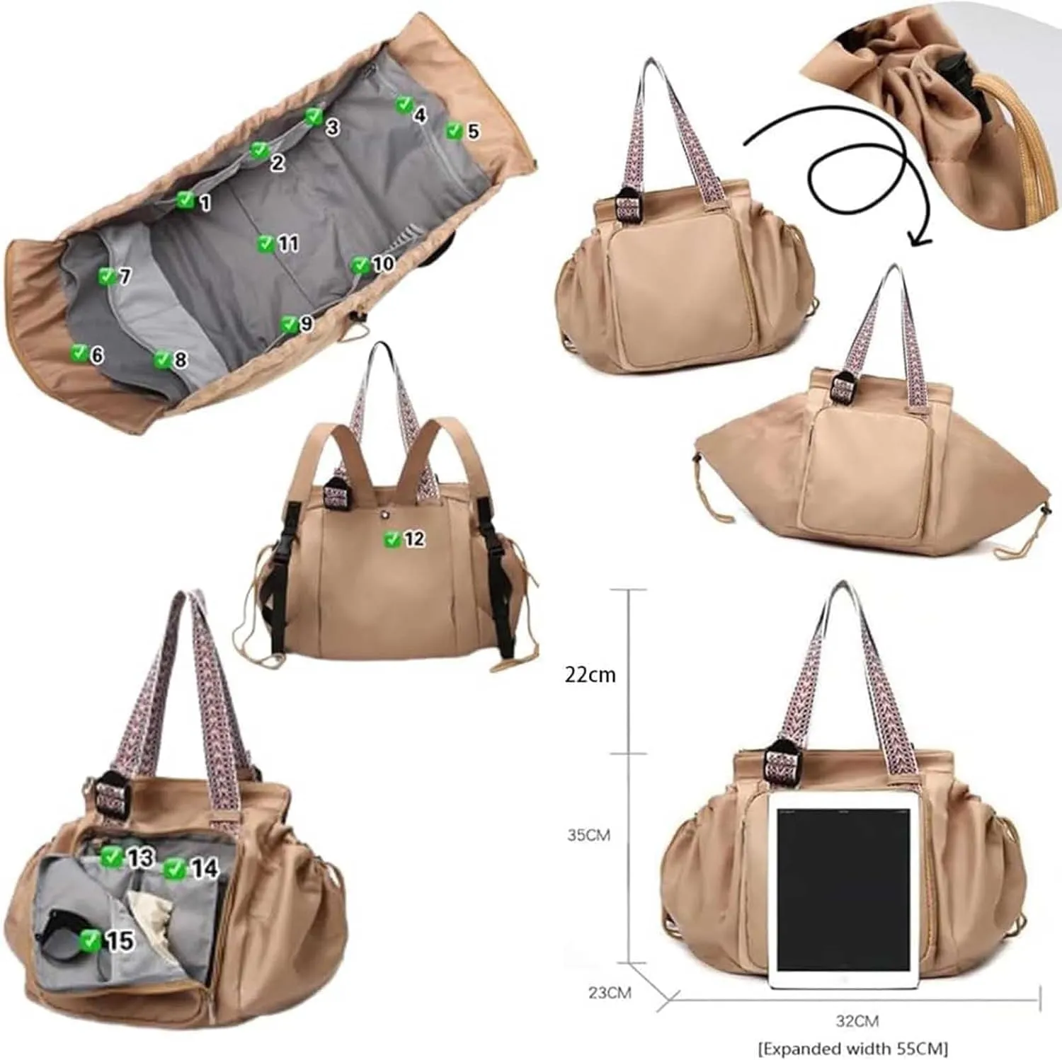 Transformable Cradle Bag Travel Storage Bag, Transformable Cradle Storage Bag, Versatile Large Capability Travel Bag