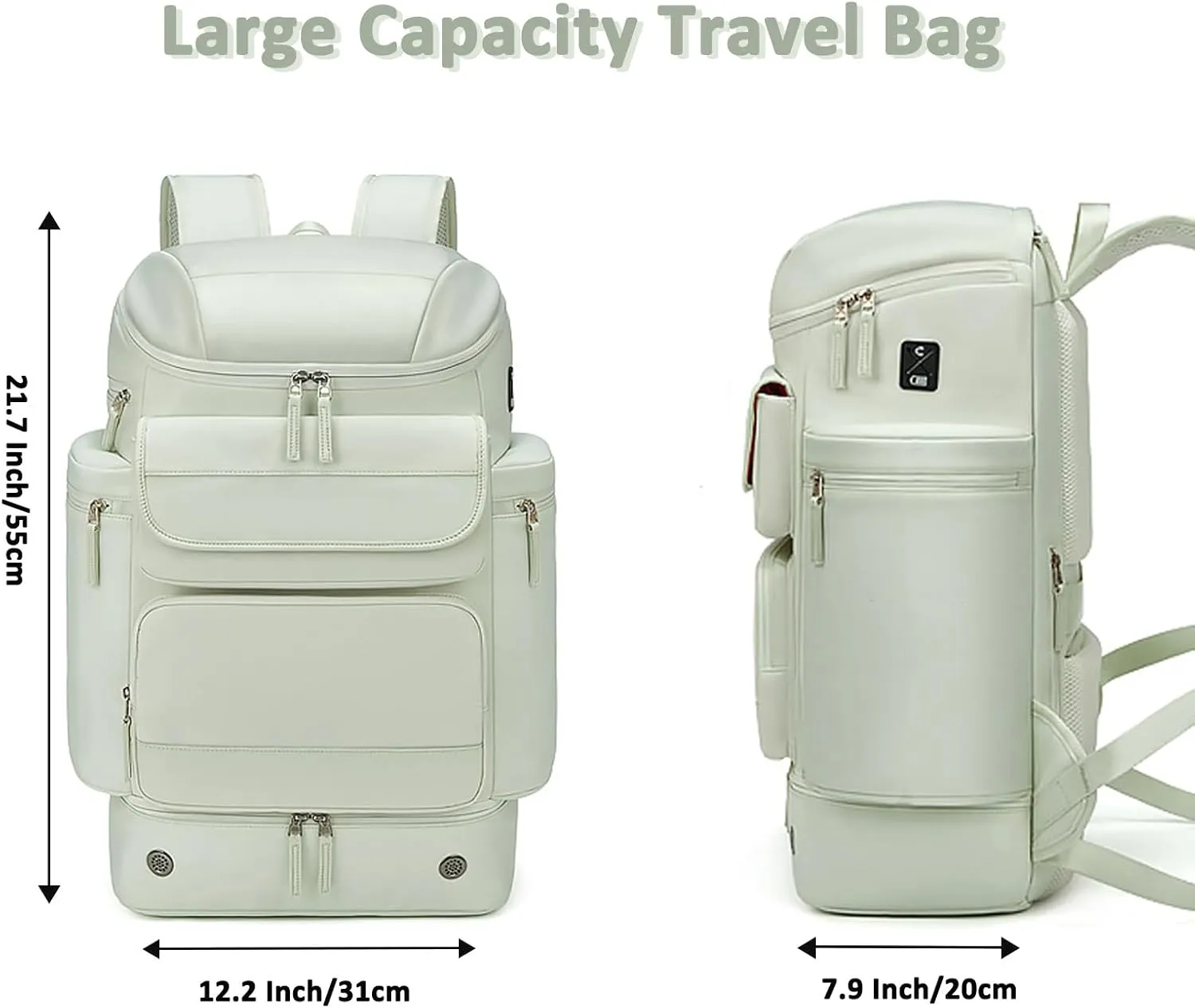 Travel Backpack Women Men Waterproof Outdoor Sports Backpack Large Hiking Backpack Laptop Backpack 50L Large Capacity Trekking Outdoor Activity Bag Mint Green