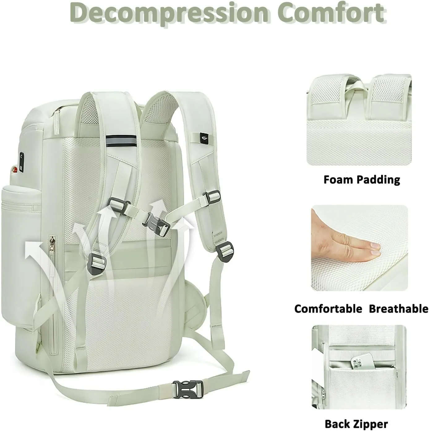 Travel Backpack Women Men Waterproof Outdoor Sports Backpack Large Hiking Backpack Laptop Backpack 50L Large Capacity Trekking Outdoor Activity Bag Mint Green