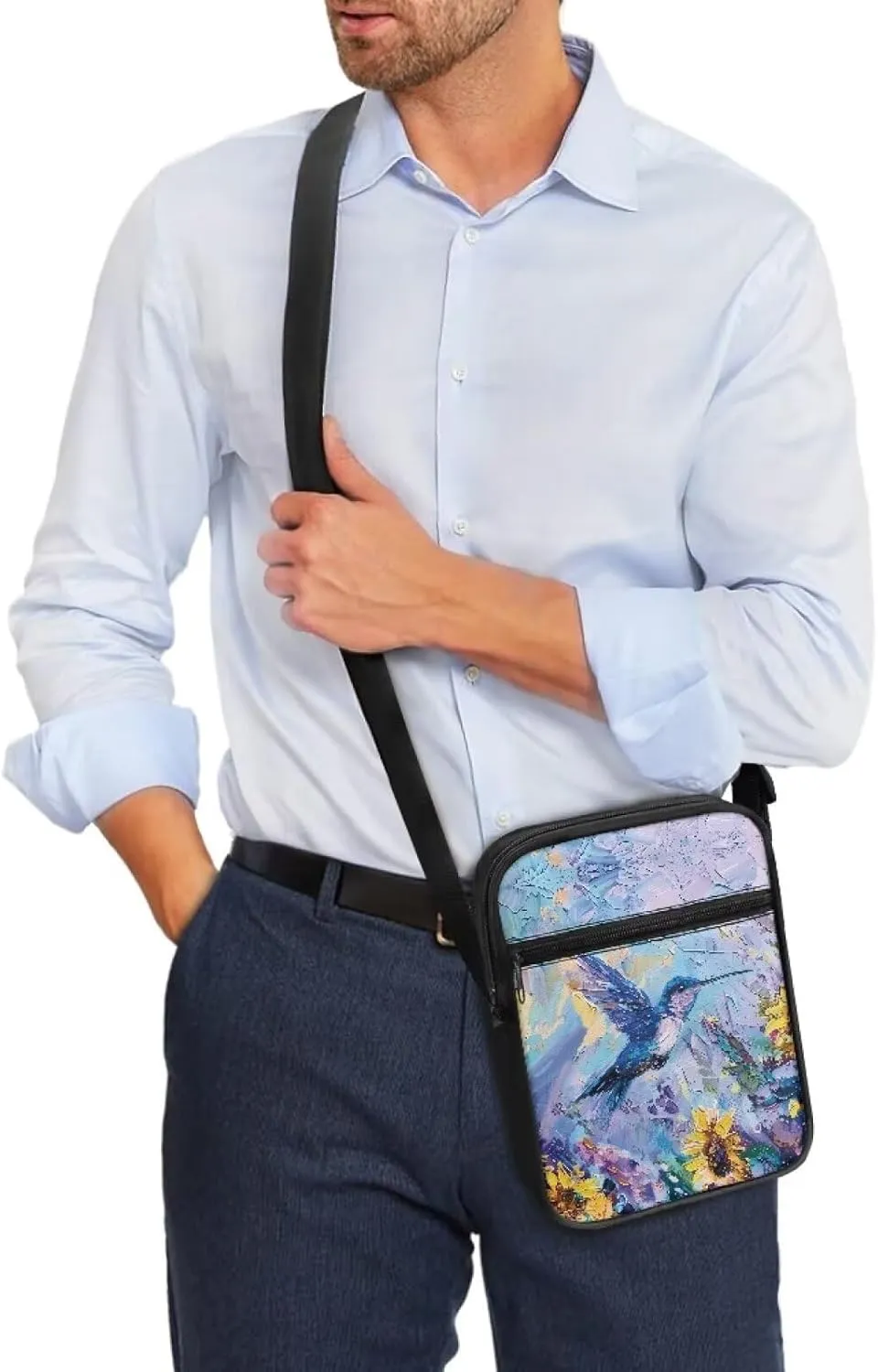 Trendy Crossbody Bag Sling Purse for Women Men Girls with Zipper Cute