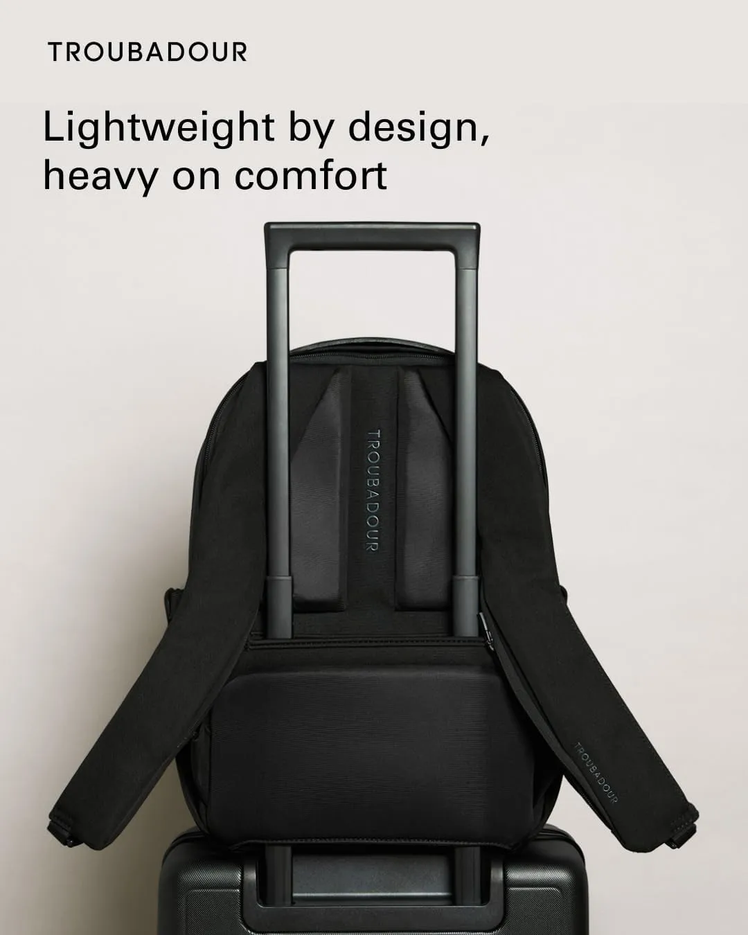 Troubadour Apex Compact Backpack 3.0 - Premium Waterproof Laptop Backpack Fits Up to 16" - Ergonomic Design for Work and Travel - Stylish Compact Backpack with 5-Year Guarantee - Black