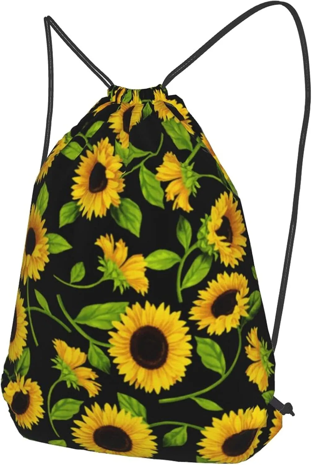 TumzfhQ Drawstring Backpack String Bag Sports Sackpack Gym Cinch Beach Travel Sack for Women Men Teens Sunflower