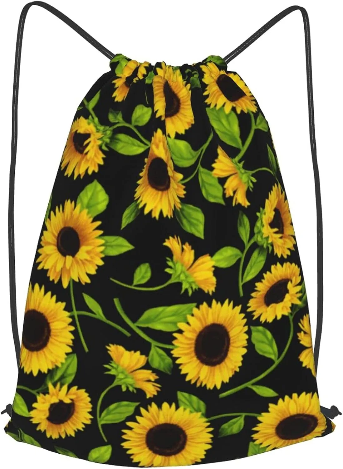 TumzfhQ Drawstring Backpack String Bag Sports Sackpack Gym Cinch Beach Travel Sack for Women Men Teens Sunflower