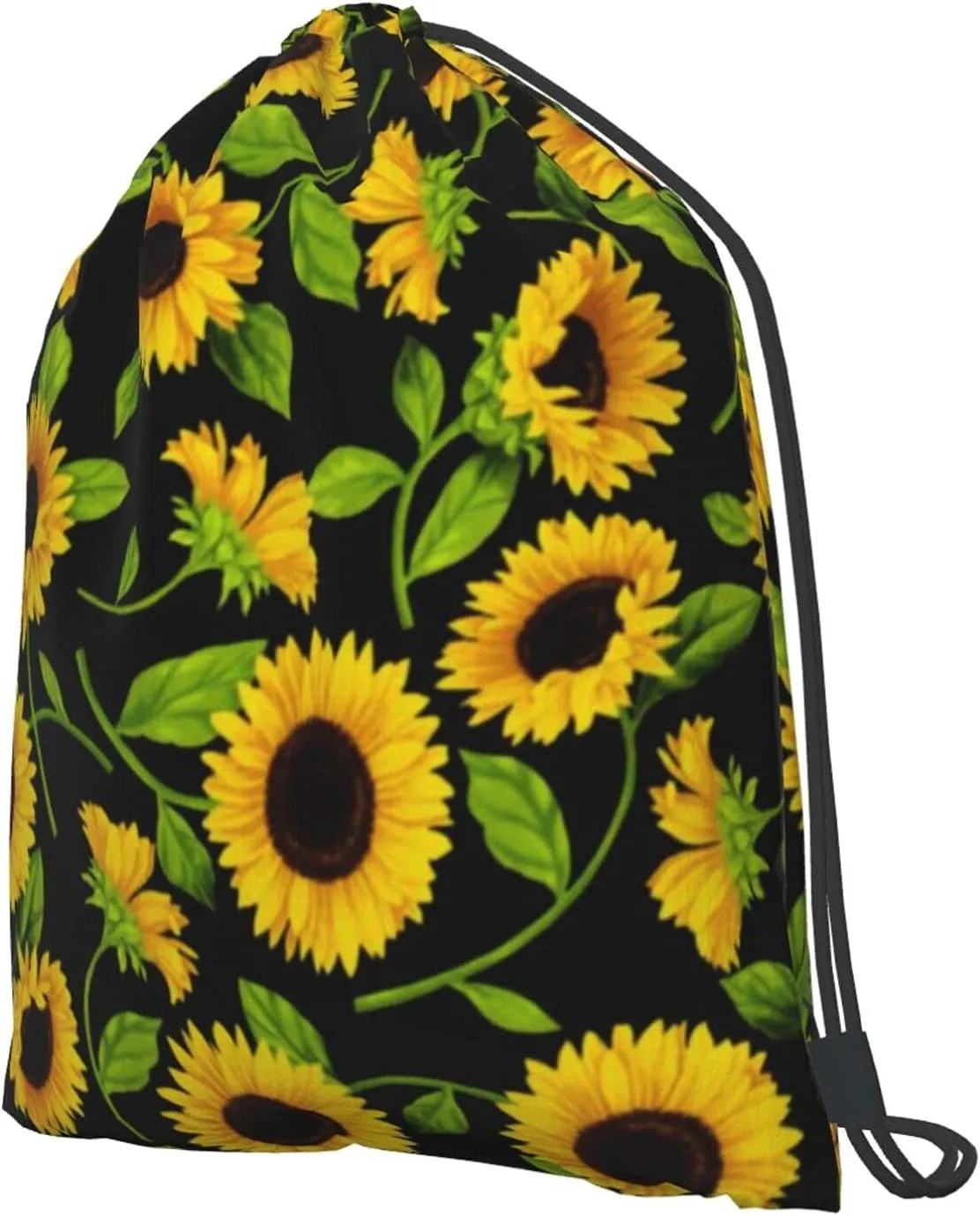 TumzfhQ Drawstring Backpack String Bag Sports Sackpack Gym Cinch Beach Travel Sack for Women Men Teens Sunflower