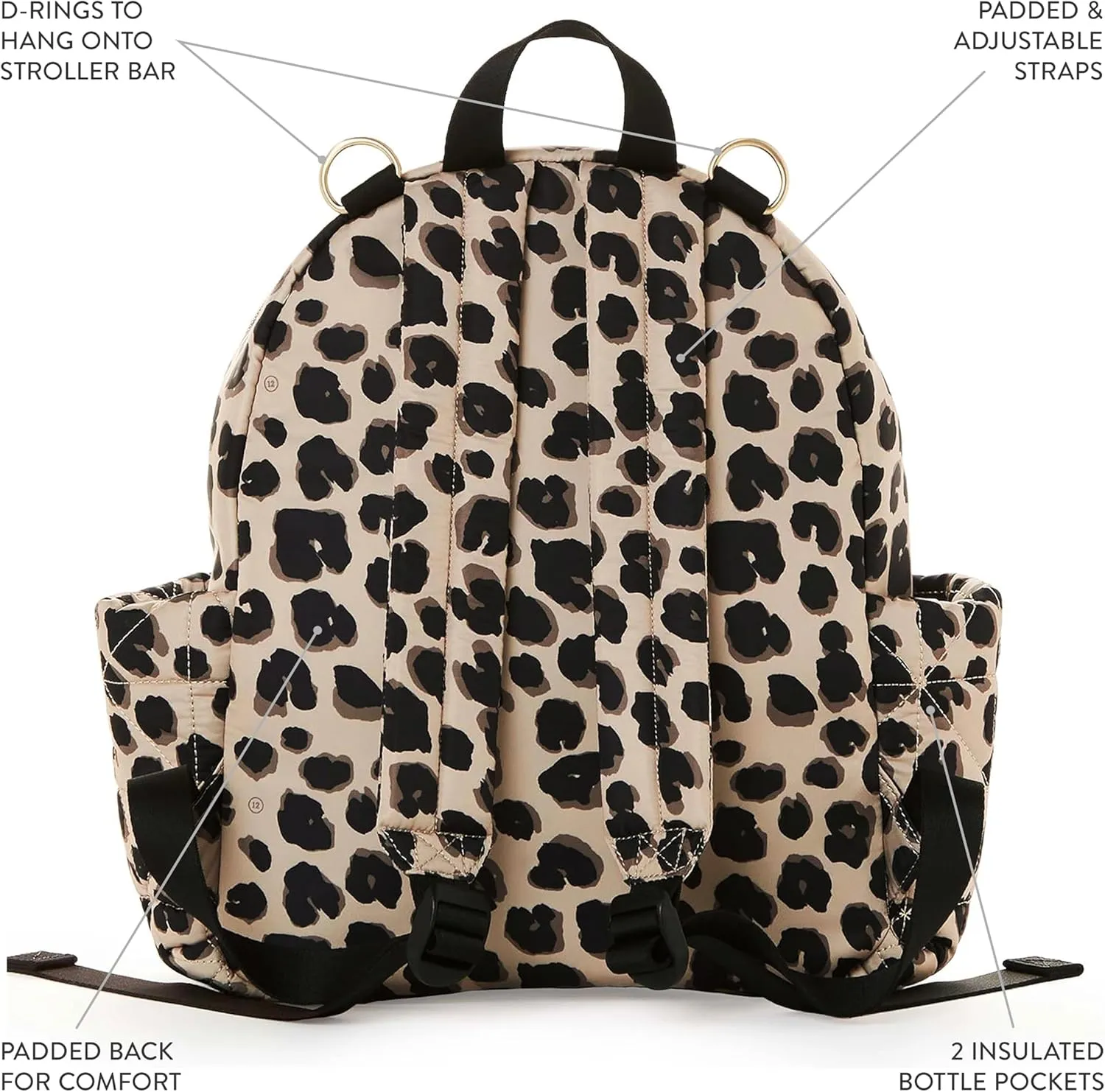 TWELVElittle Little Companion Diaper Bag Backpack 2.0 *NEW* with Changing Pad and Stroller Clips, Leopard