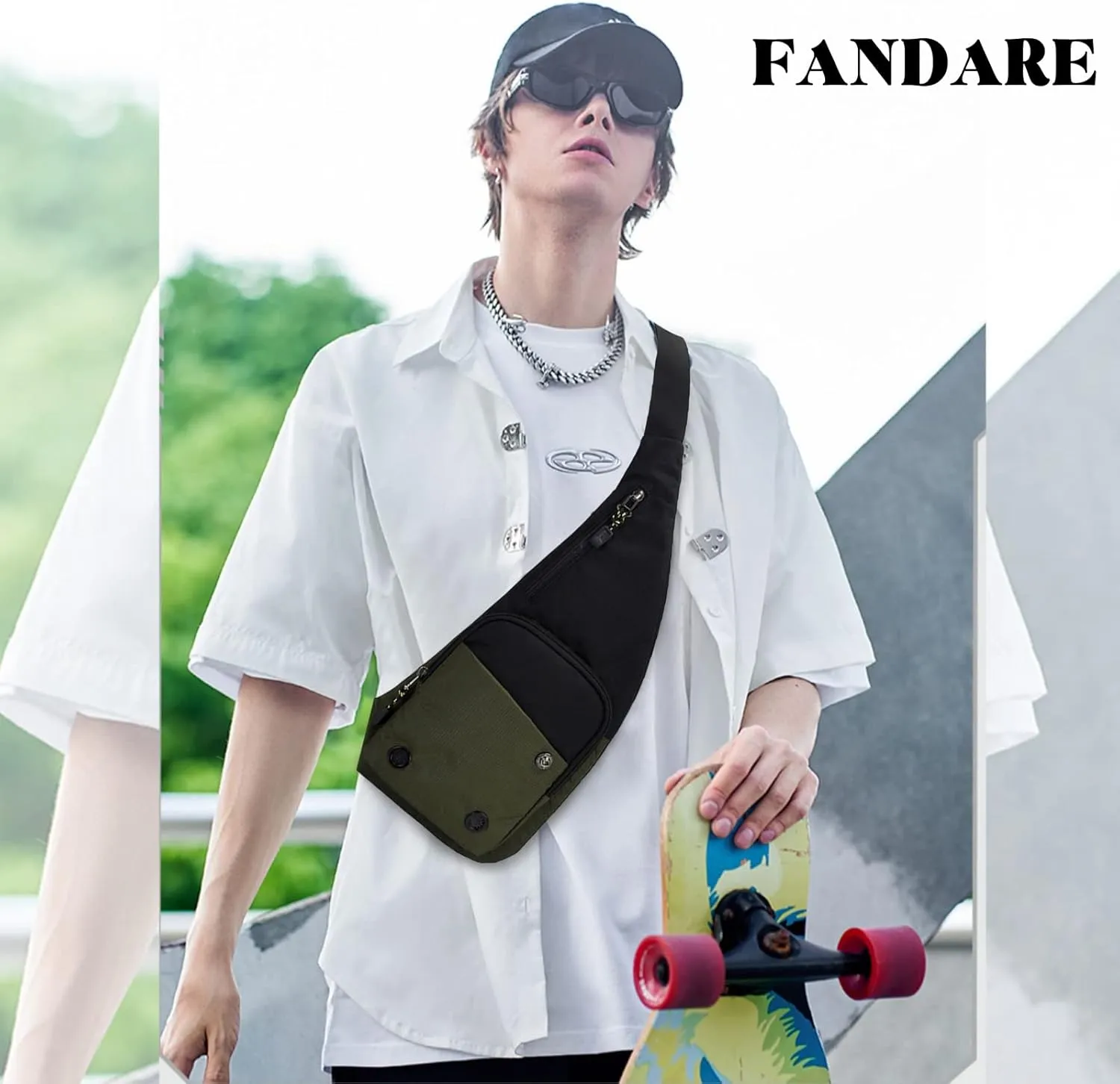 Ultralight Sling Bags Outdoor Hiking Daypacks Chest Shoulder Bag Men Crossbody Bags Women Waist Bag Cover Pack Rucksack for Travel Hiking Bicycle Sport Gym Daypacks Small Daypacks Green