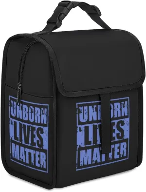 Unborn Lives Matter Fashion Insulated Cooler Bag Portable Waterproof Lunch Box Adjustable Handbag Meal Tote with Handle