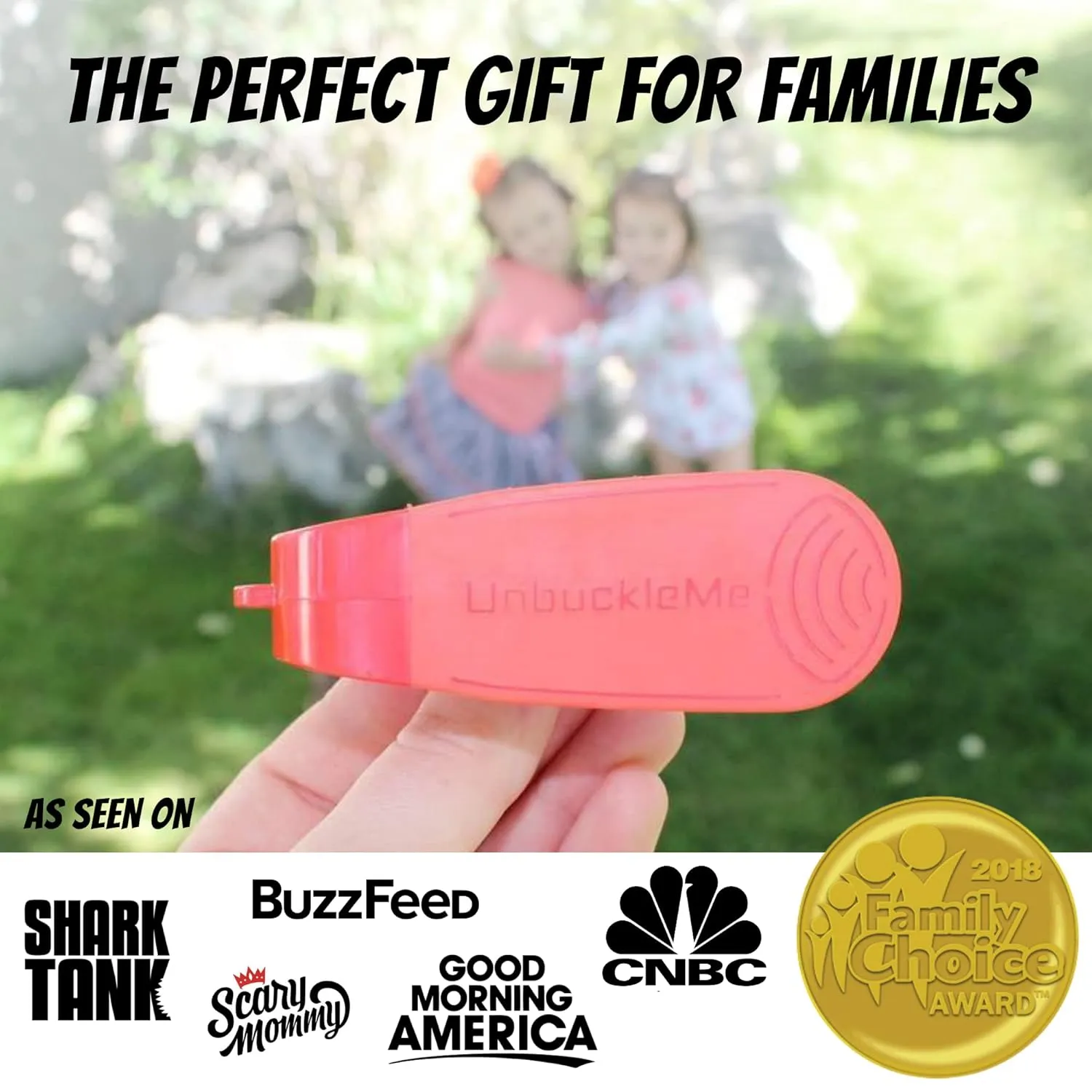 UnbuckleMe Car Seat Buckle Release Tool - Easy Opener Aid for Arthritis, Long Nails, Older Kids - Button pusher for infant, toddler, convertible 5 pt harness car seats - As Seen on Shark Tank (Red)
