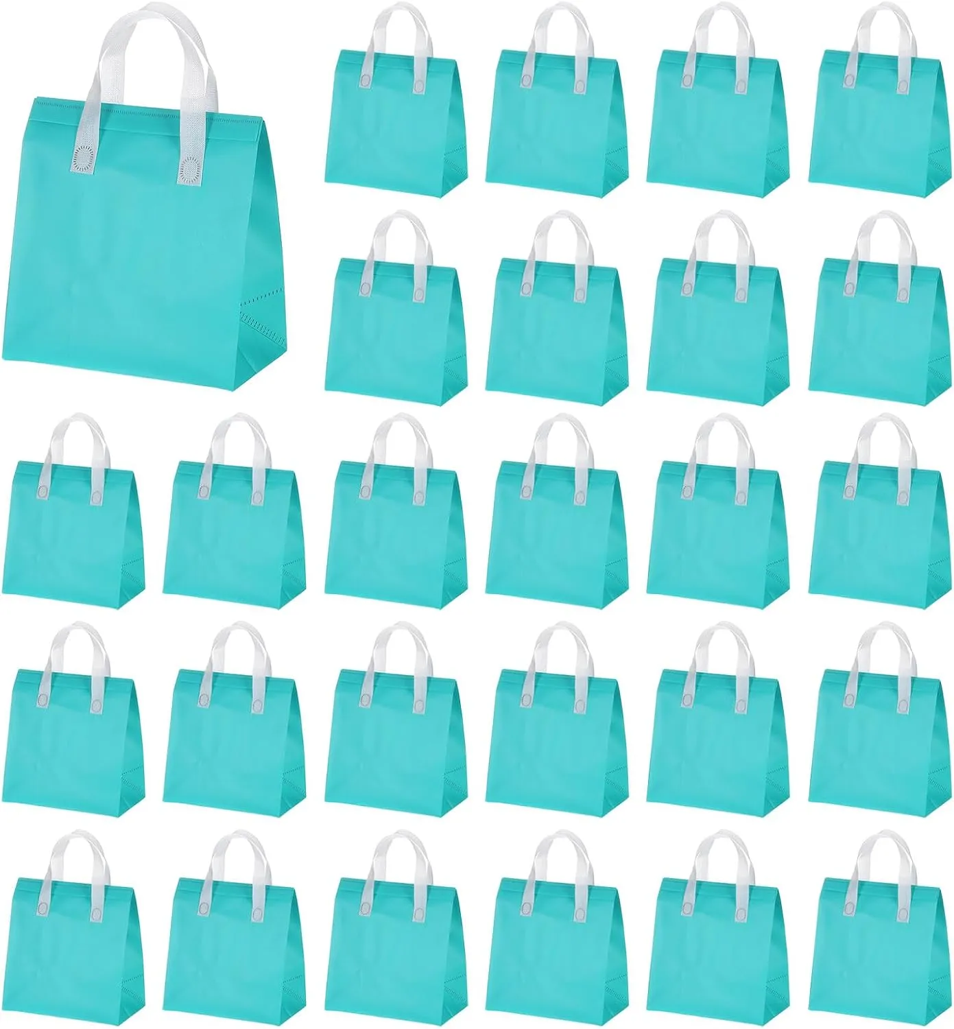 uxcell 50pcs Insulated Take Out Bags, 9.4" x 5.9" x 10.2" Insulated Take Away Bags Thermal Disposable Lunch Bags Disposable Cooler Bags for Hot Cold Food Catering Grocery Picnic Blue