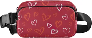 Valentine Hearts Red Women Fanny Packs Waterproof Hip Pack Belt Pouch Cute Crossbody Waist Bag