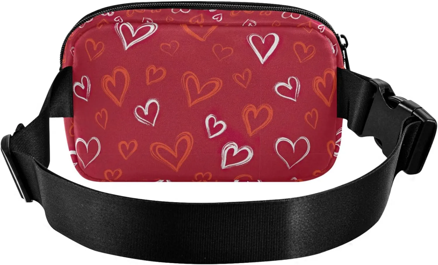 Valentine Hearts Red Women Fanny Packs Waterproof Hip Pack Belt Pouch Cute Crossbody Waist Bag