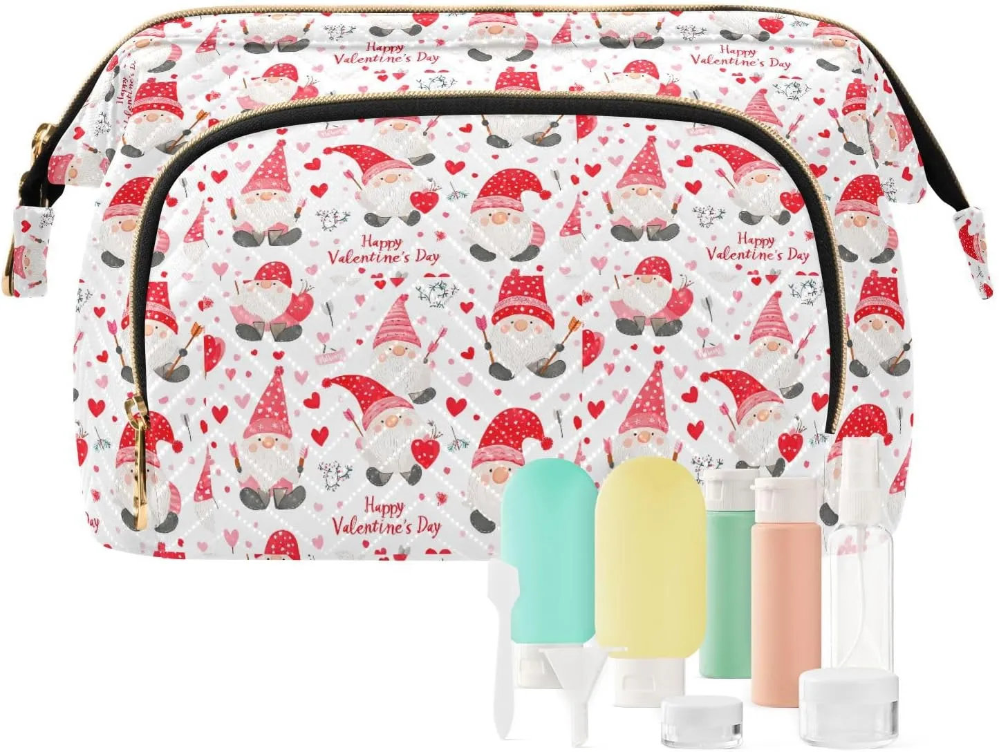 Valentine's Day Red Dwarf Travel Bag Lightweight Travel Cosmetic Bag Women's Coin Purse Wallet for Toiletry Travel Kit Organizer