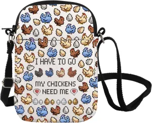 Valley Game Inspired Crossbody Bag Video Game Gifts Pixel Chicken Lover Gift Farming Country Adventure Gaming Gift