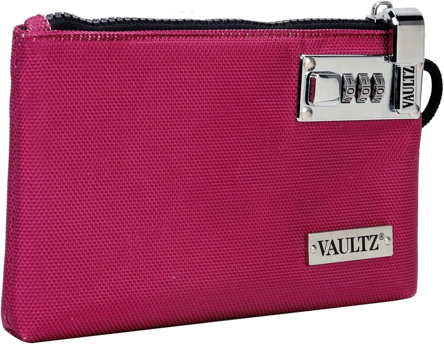 Vaultz Money Bag with Lock - 5 x 7 Inch, Men & Women's Locking Accessories Pouch for Cash, Bank Deposits, Wallet, Medicine, Phone and Credit Cards - BERRY