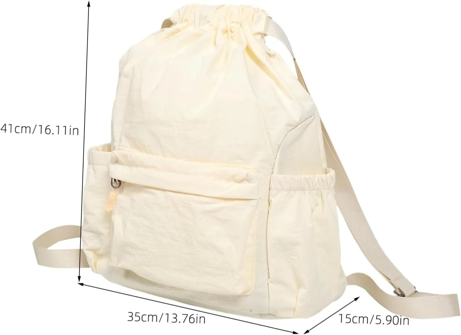 Versatile Drawstring Backpack Oxford Fabric Small Bag for Men Women's Lightweight Travel Shoulder Bag