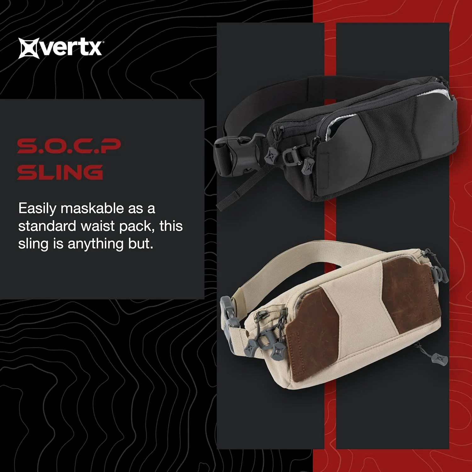 Vertx SOCP Sling Tactical Fanny Pack Waist Utility Hip Pouch Belt Bag with Adjustable Strap, Tactical Work Gear