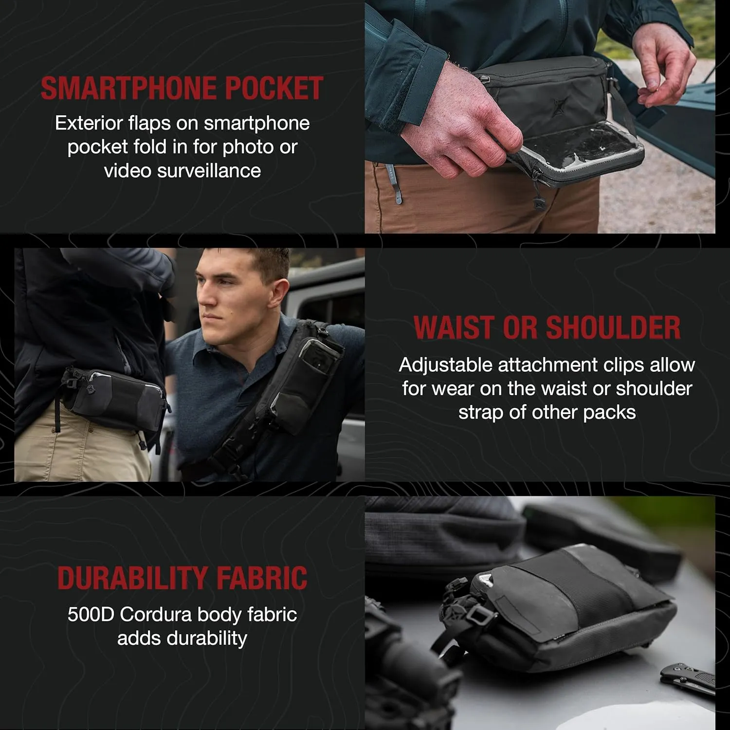 Vertx SOCP Sling Tactical Fanny Pack Waist Utility Hip Pouch Belt Bag with Adjustable Strap, Tactical Work Gear